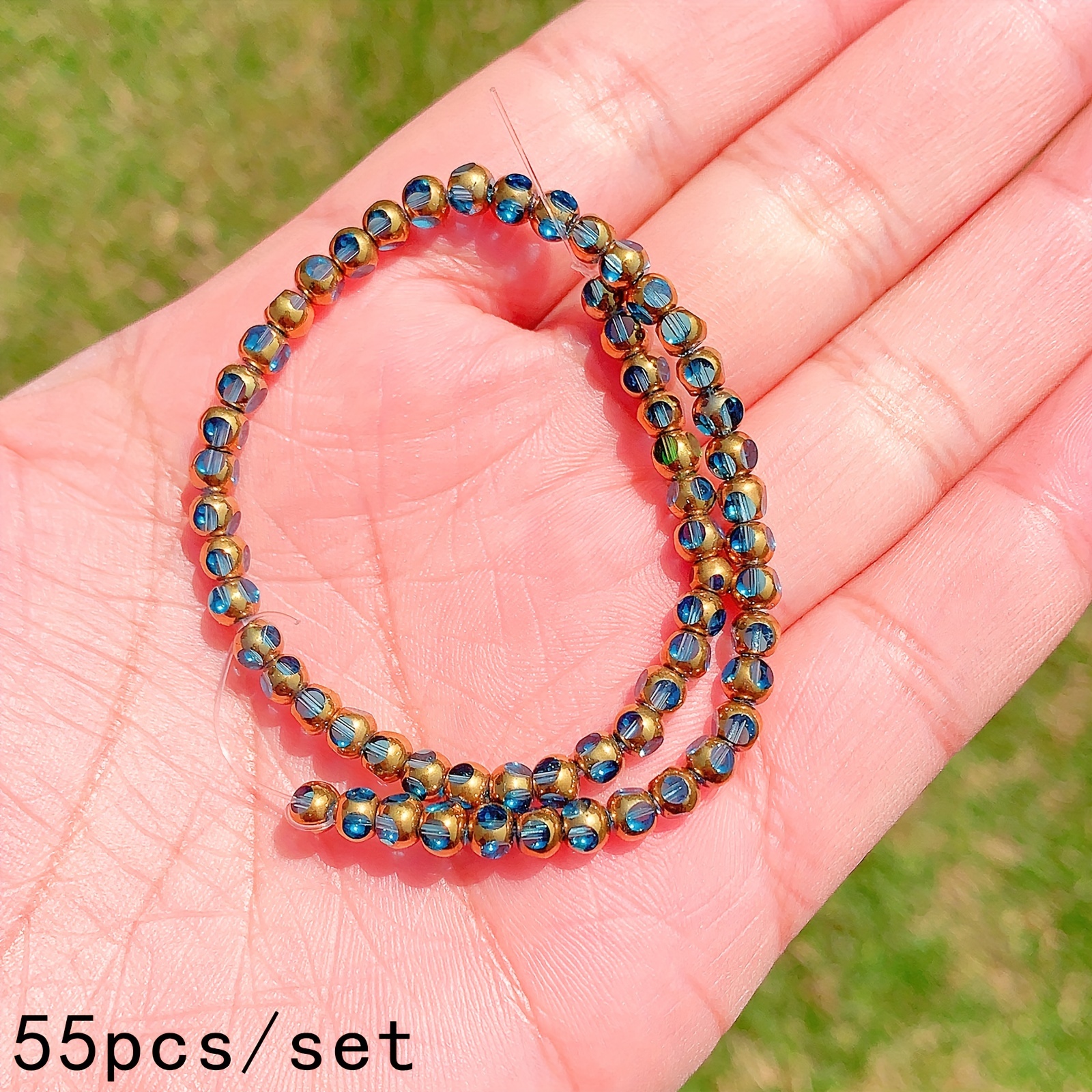 Blue Edge Crystal Beads Faceted Loose Beads Glass Beads - Temu