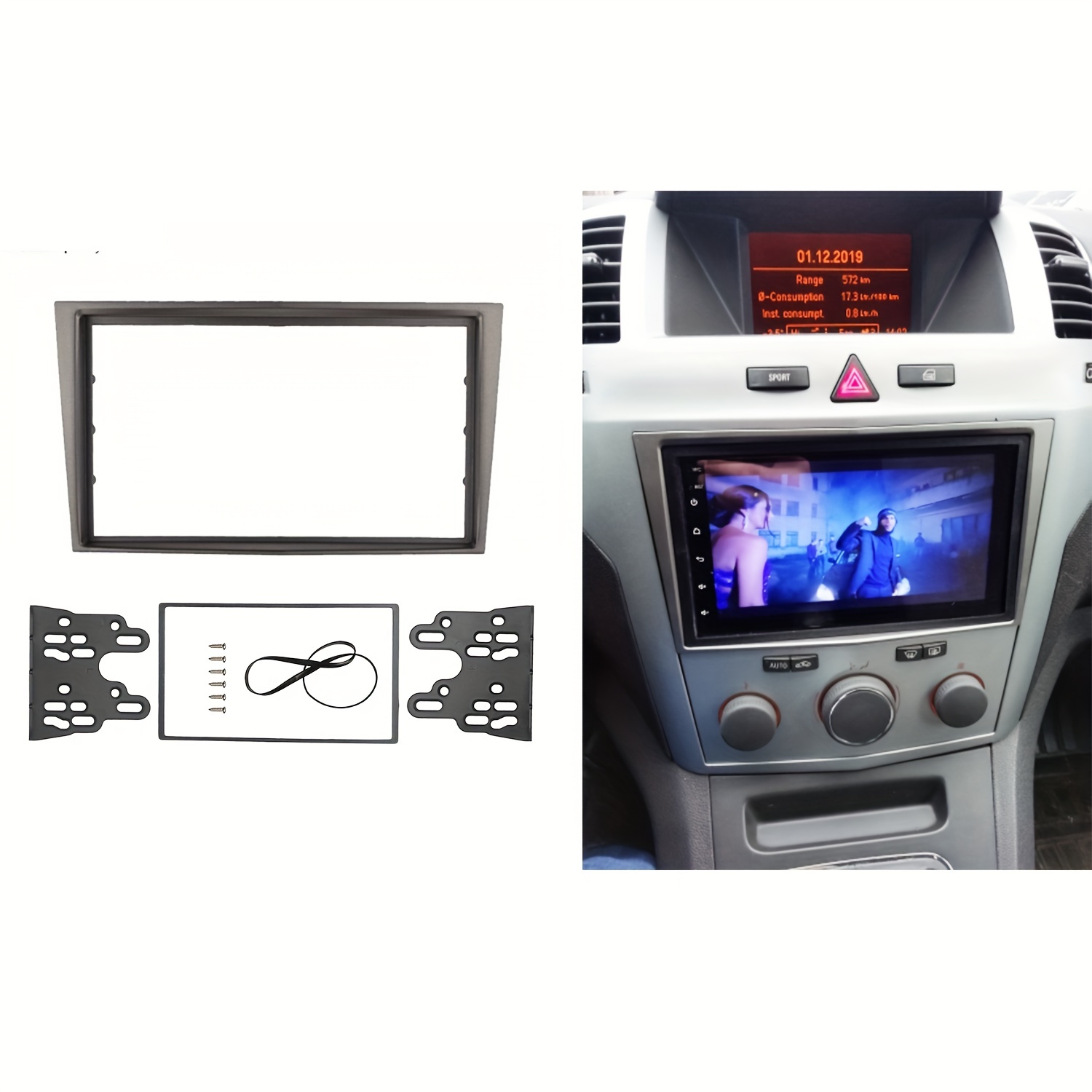 Acheter Kit de garniture de boîte de rangement universelle pour voiture,  lecteur CD simple Din, tableau de bord/Radio stéréo