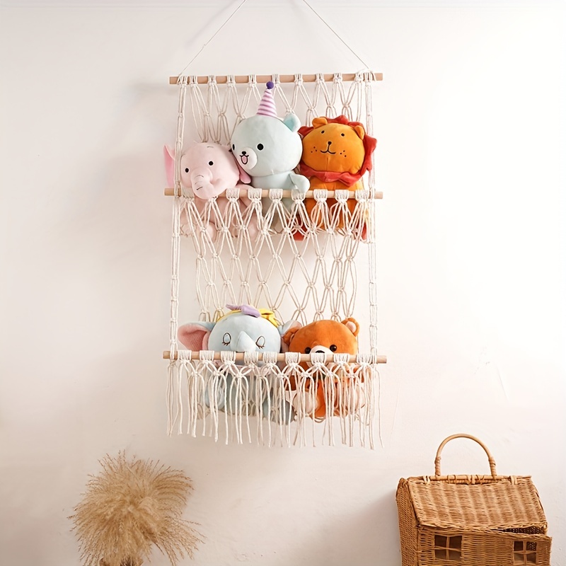 Macrame Hanging Book Holder, Book Handmade Storage Organizer