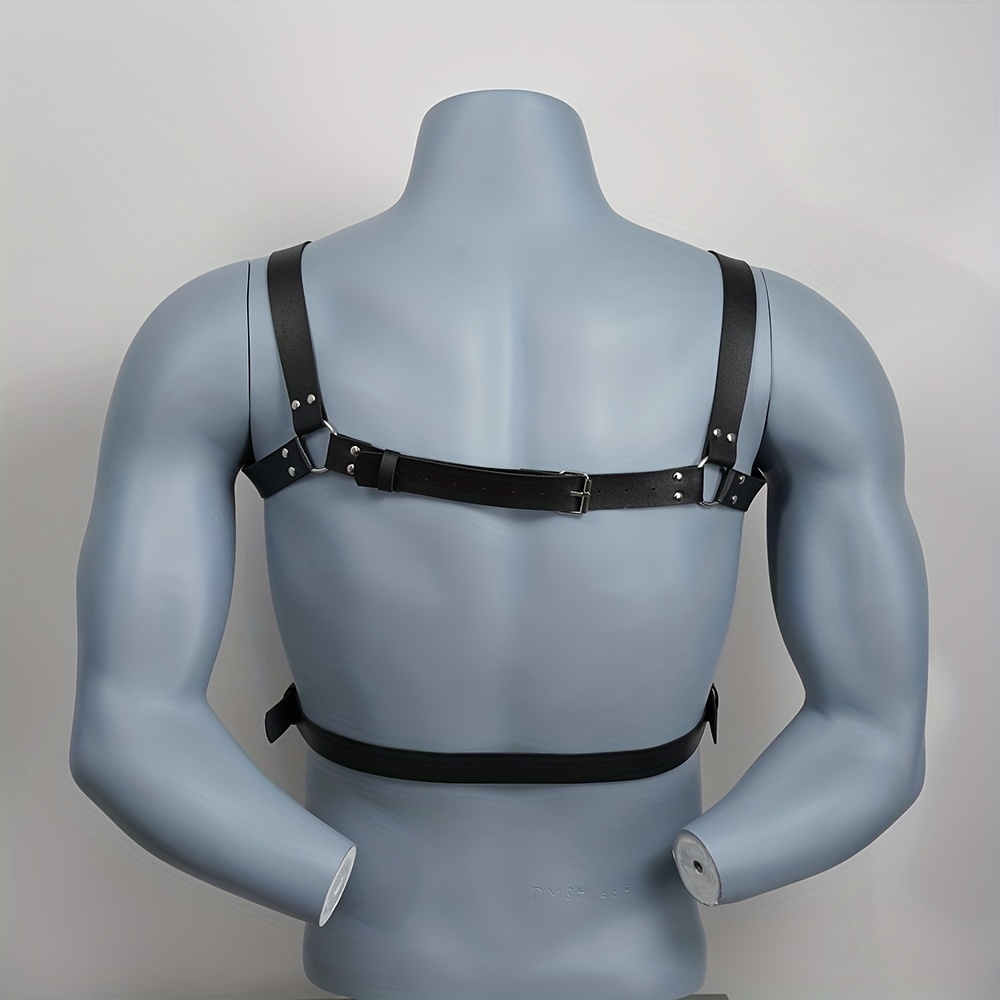 Men Body Harness, Black Punk Style Men Chest Harness For Party
