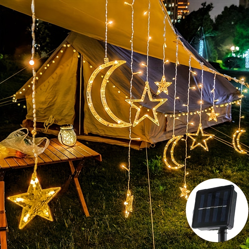 Guirlande lumineuse pour le Ramadan en forme de lune, d'étoile et de lampe  lanterne à kérosène, 20 LED colorées, fonctionne avec piles pour décoration  extérieure de la maison, fournitures de fête, 3