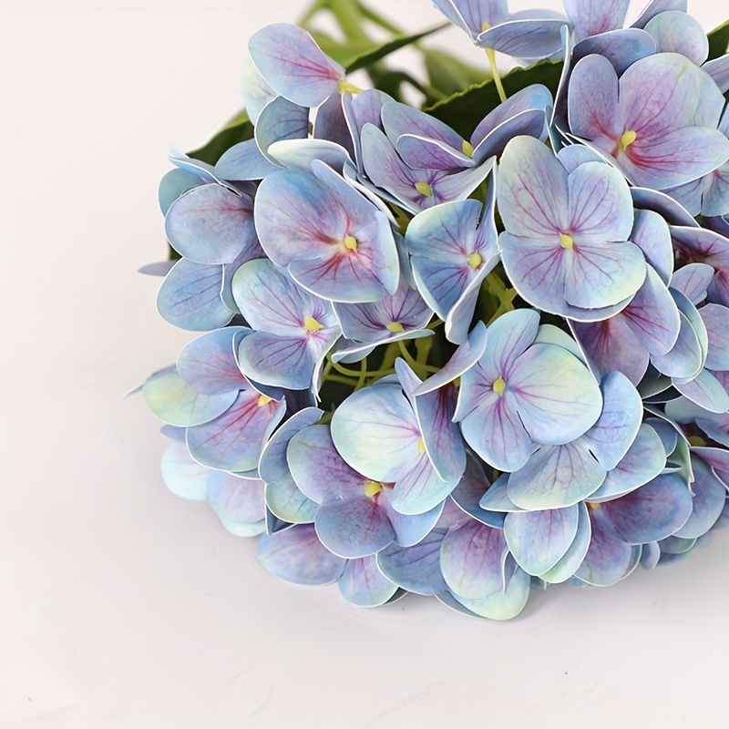 Flores artificiales de hortensias azules, flores de seda grandes para  decoración del hogar, ramos de flores de boda, flores sintéticas, centro de  mesa