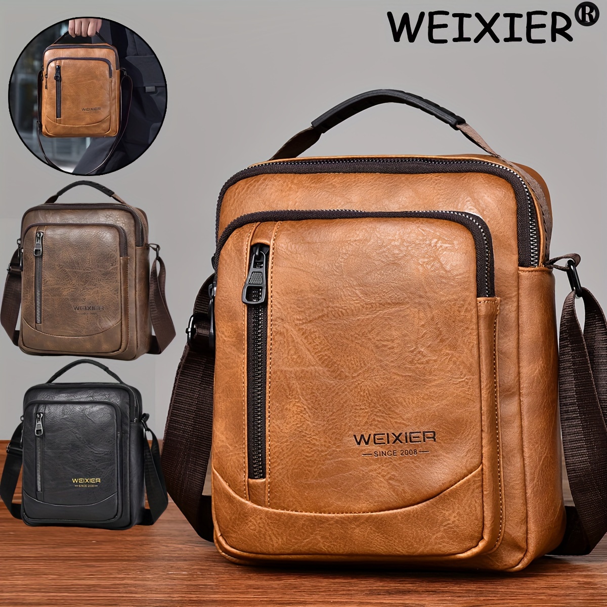 Genuine Leather Sling Backpack Multipurpose Crossbody - Temu