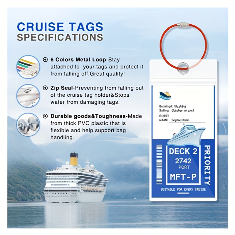 5pcs Cruise Luggage Tags, Cruise Tags Holders With Steel Loops, Clear  Cruise Luggage Tags, Waterproof Cruise Document Luggage Tags For Cruise  Ships