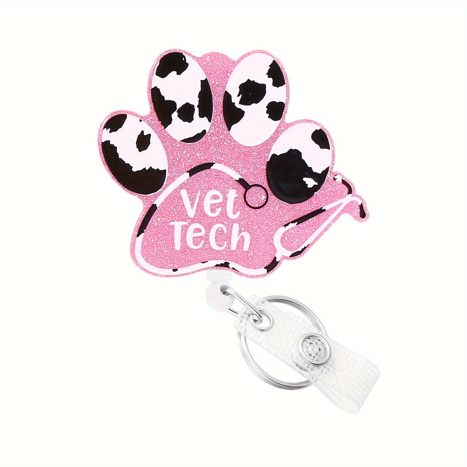 Retractable Badge Holder Reels, Cute Cat Pet Paw Nurse Id Card