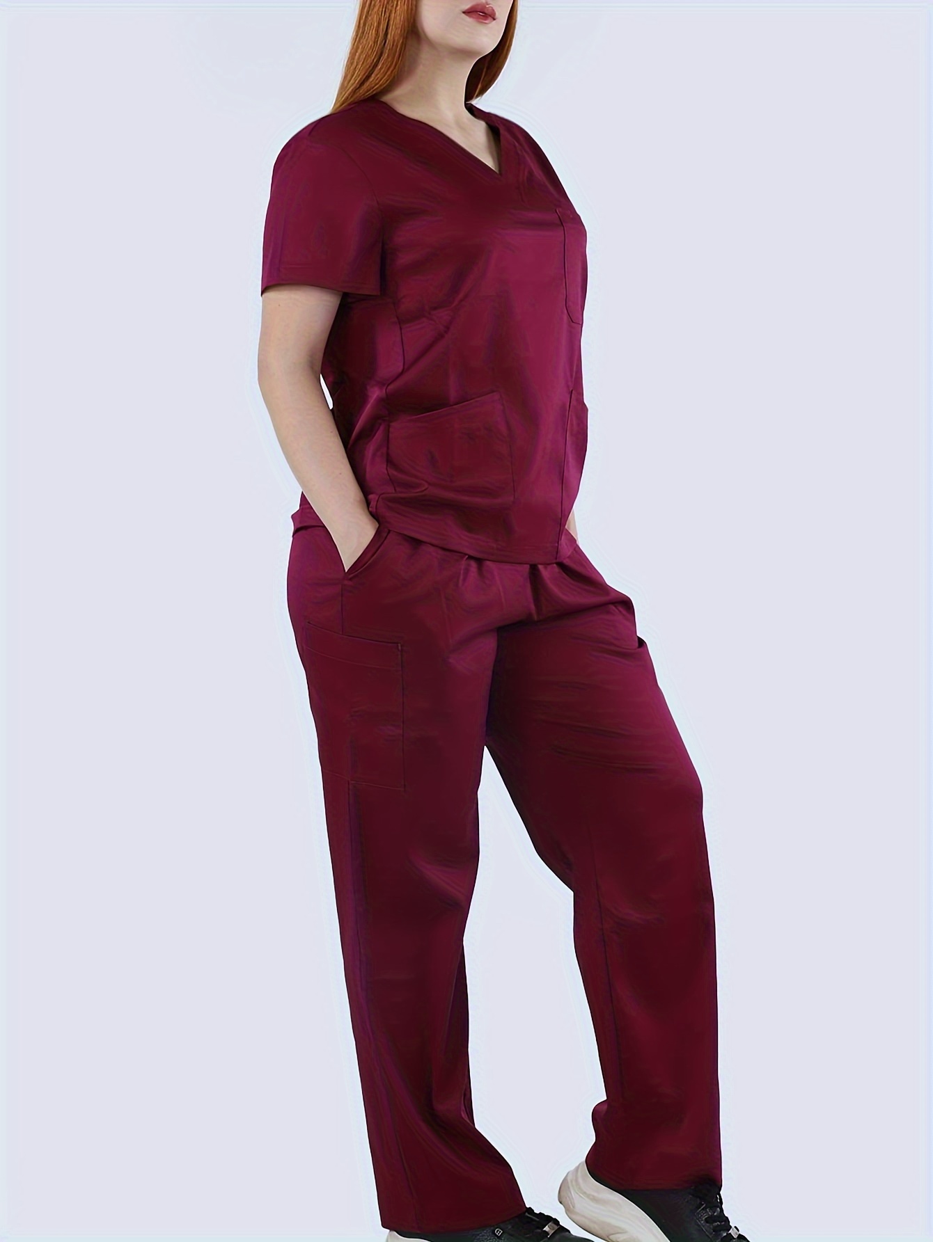 Fitted Bottom Pants Pockets Comfortable Functional Health - Temu
