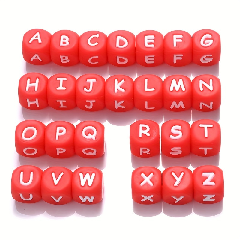 Silicone Letter Beads Suitable For Diy Bracelet Keychain Bag - Temu