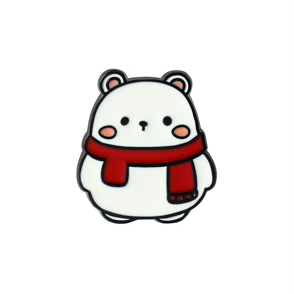 Cartoon Snowman Brooch Christmas Girls Cute Little Bear - Temu