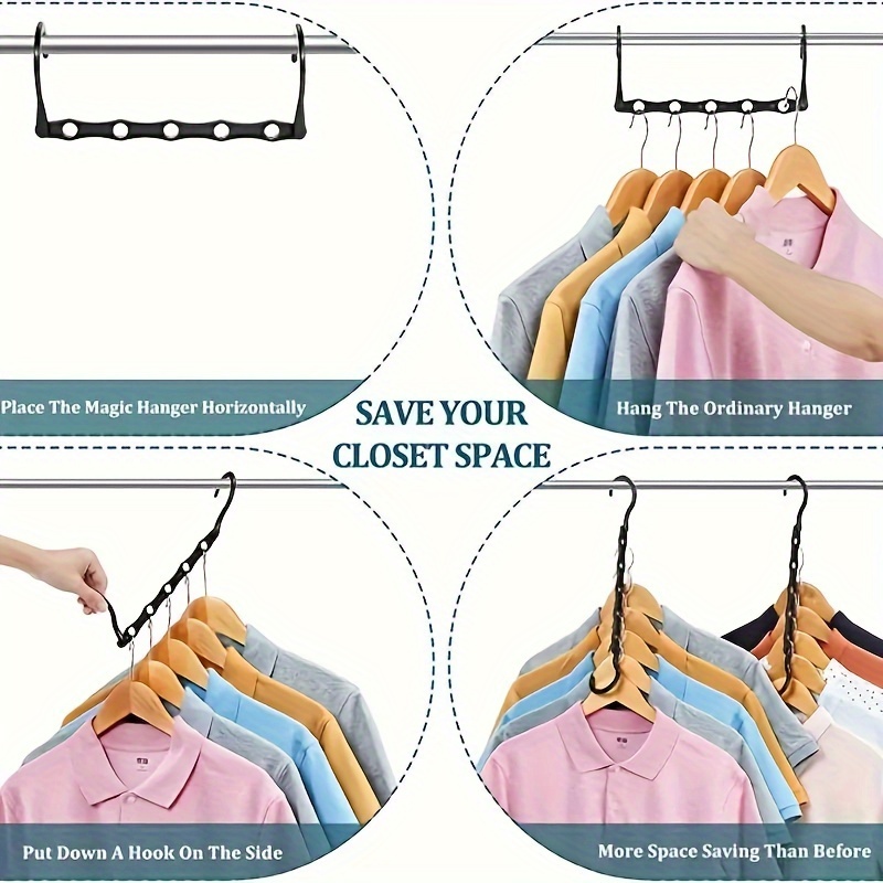 Upgraded Triangle Hangers Hooks for Space Saving, Clothes Hangers Hooks for  Home and Commercial Use, Plastic Space Saver Organizer for Closet