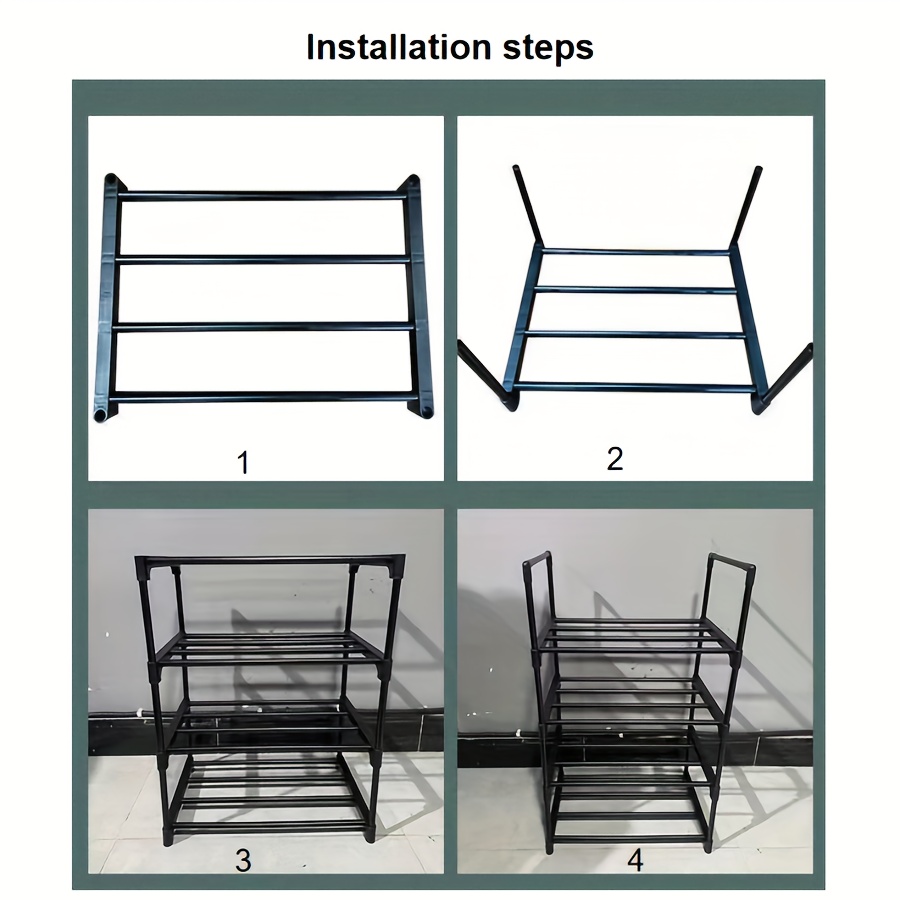 Shoe Rack Free Standing Shoe Shelf Detachable Metal Multi - Temu