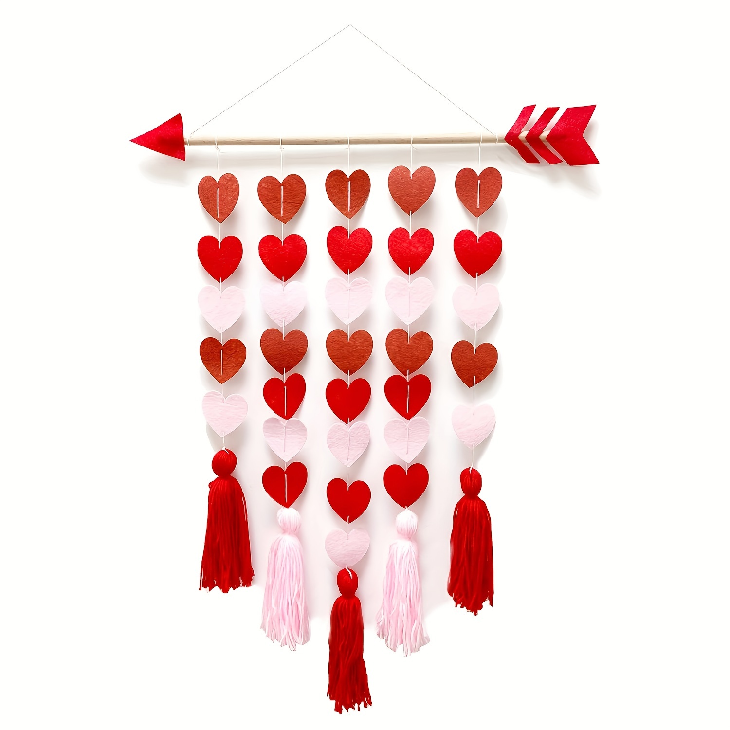 Guirnalda para el día de los enamorados, diseño de corazón rosado con texto  en inglés “Happy Valentine's Day”, decoración para fiestas de matrimonio