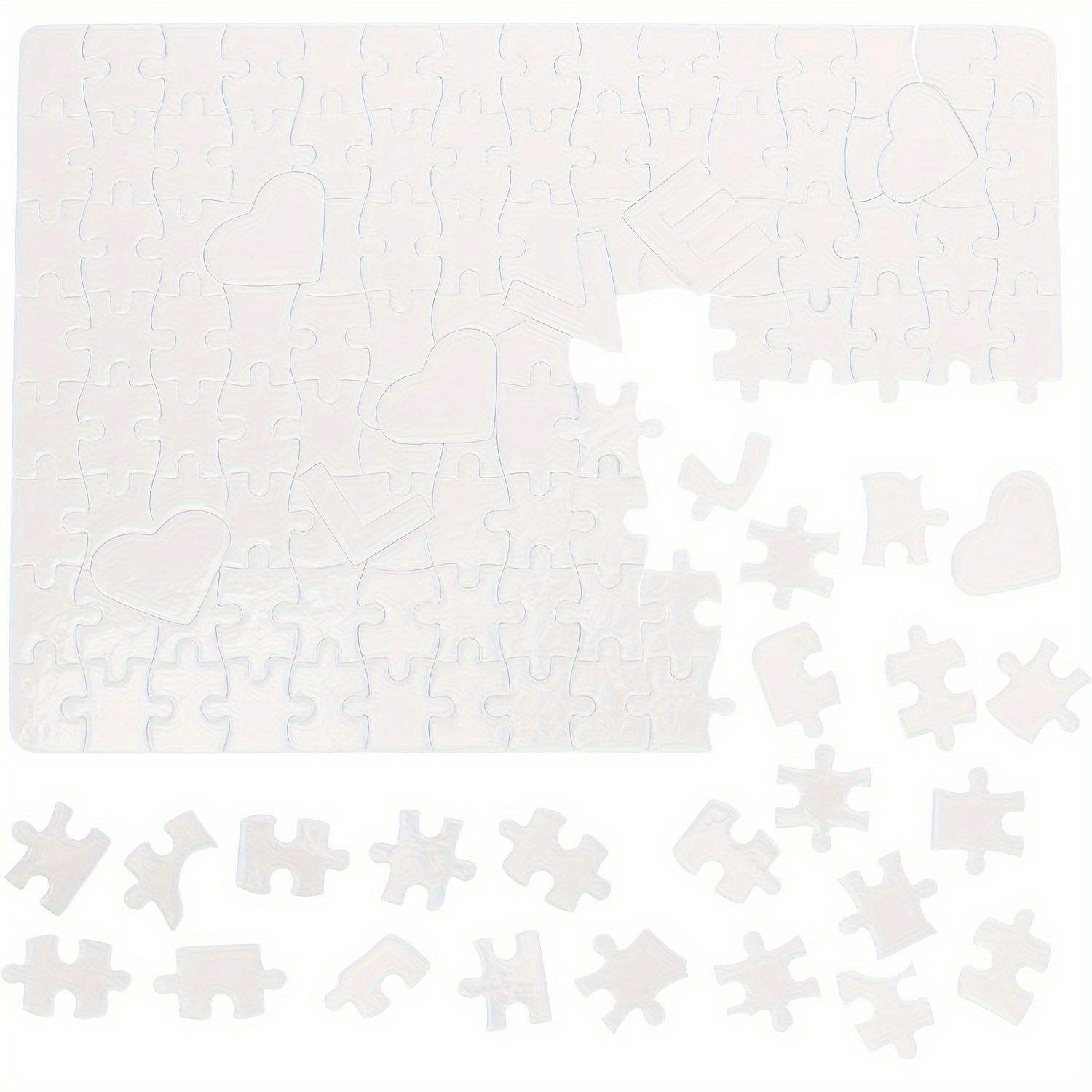 24 Sheets Sublimation Blank Puzzle Jigsaw Puzzles DIY Heat Press Blank  Puzzle Craft for Heat Press Thermal Transfer Make Your Own Puzzles (A5-48
