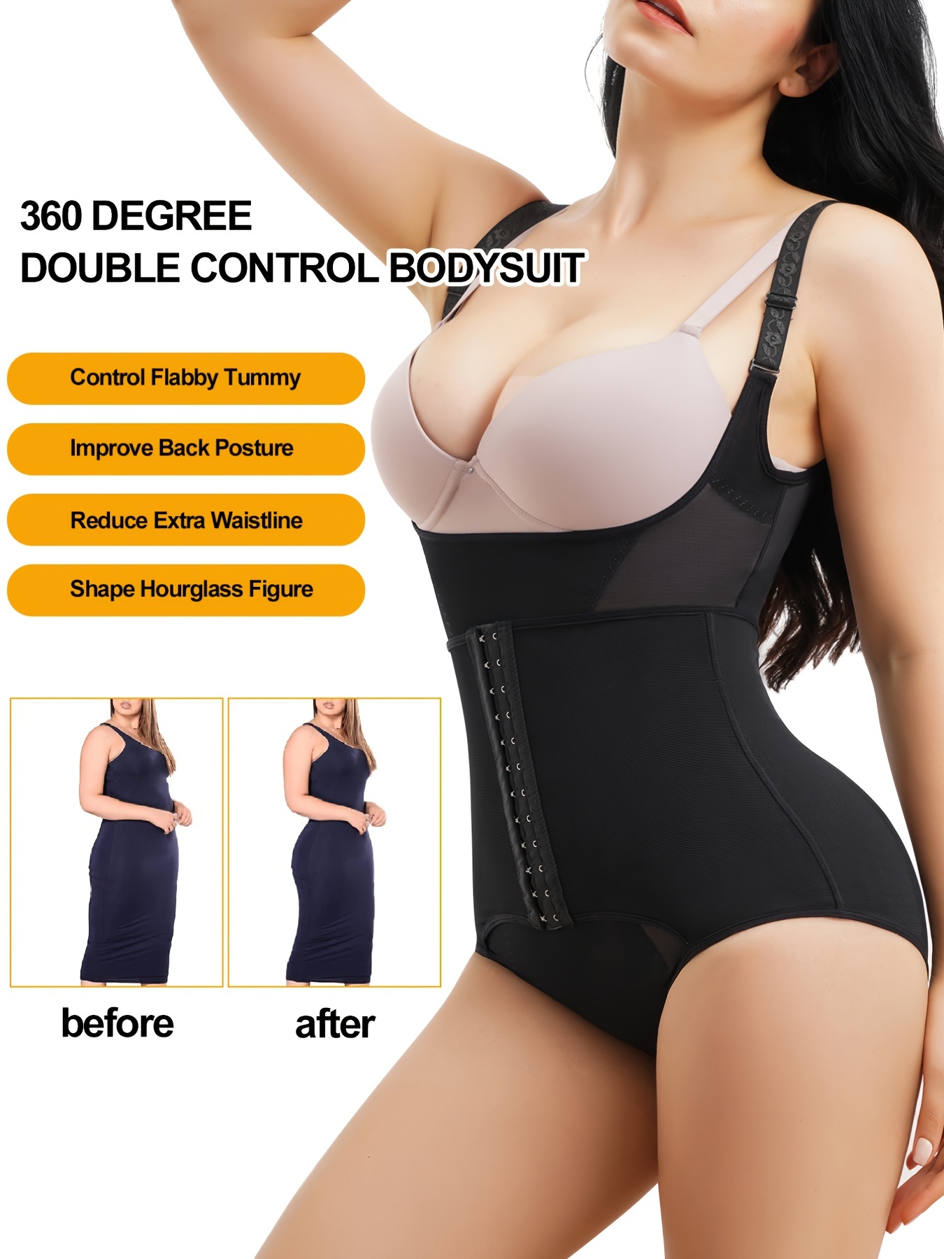 Women Bodysuit Waist Trainer Full Body Shaper Tummy Control Slimming Shapewear  Open Bust Corset Tank Tops 