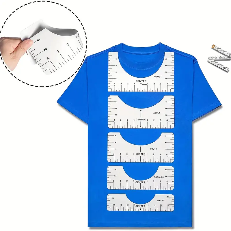 4PCS T-Shirt Ruler Guide Alignment Tool T Shirt Ruler to Center Designs for  Vinyl Placement Heat Press