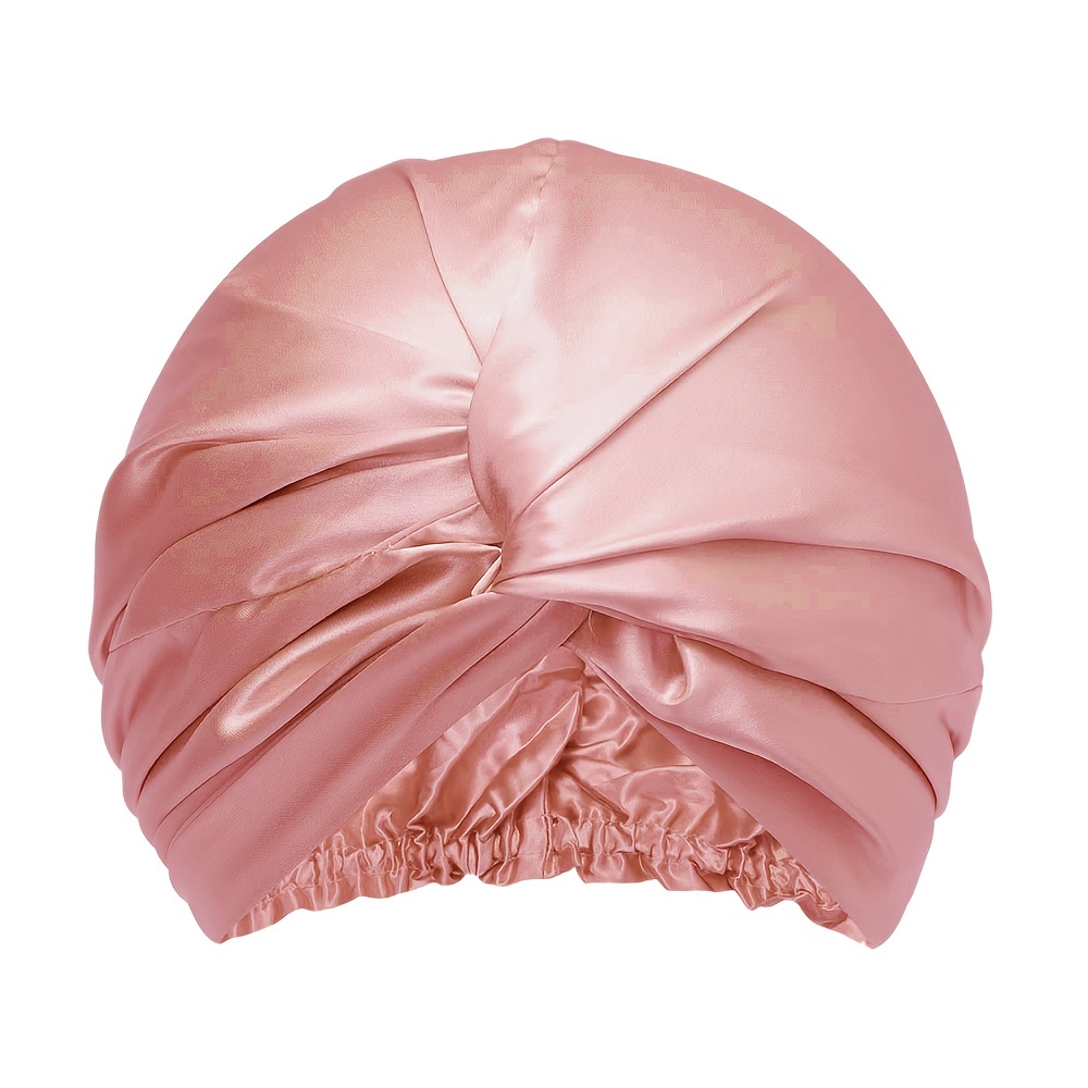 22 Momme 100% Mulberry Silk Sleep Cap for Woman, Silk Hair Wrap for  Sleeping, Silk Bonnet Night Cap with Elastic Band (Pink)