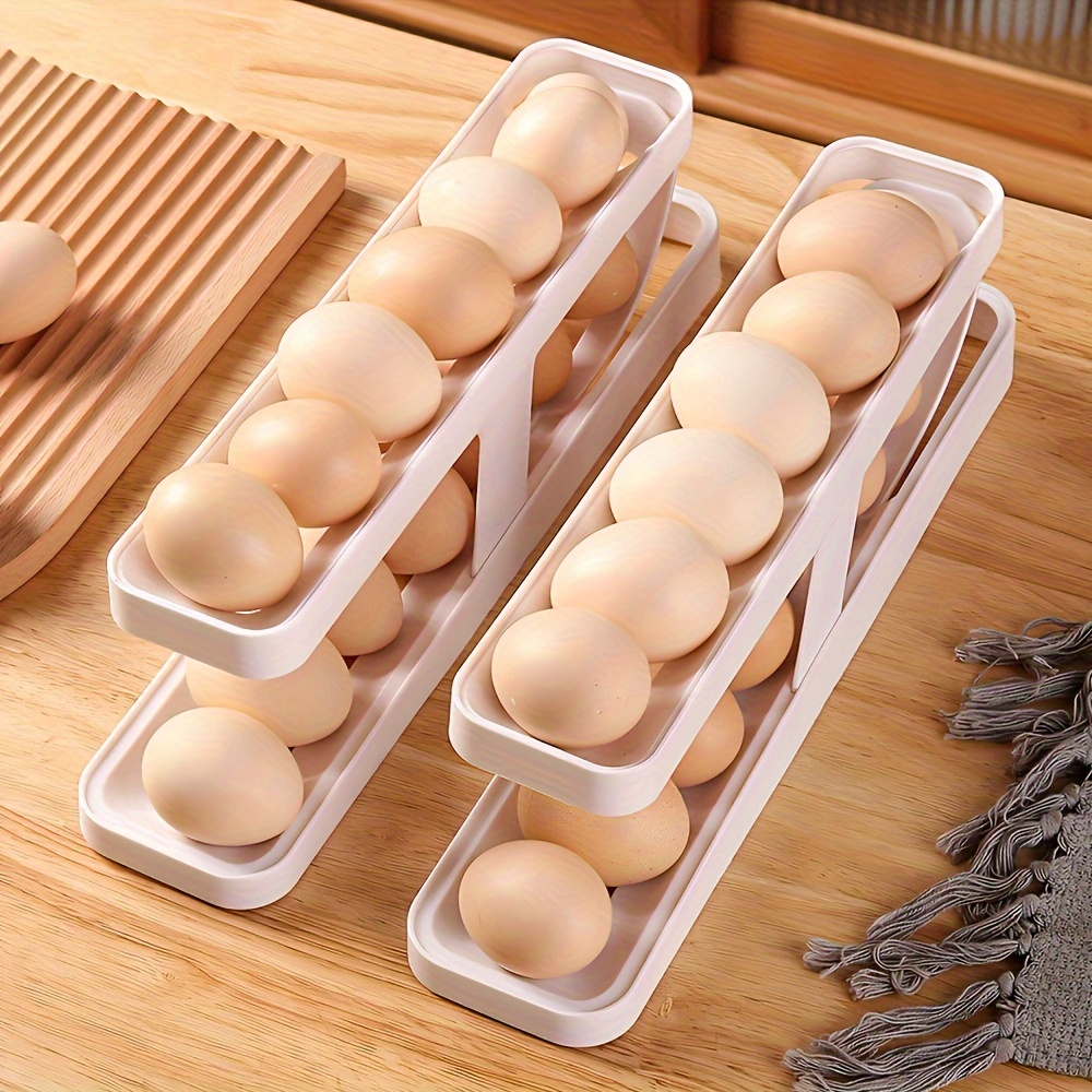 HAOMEEDUO 2 Pcs Hueveras para Frigorifico Caja para Huevos Portahuevos para  Nevera Envase para Huevos Huevera Apilable Contenedor para huevos