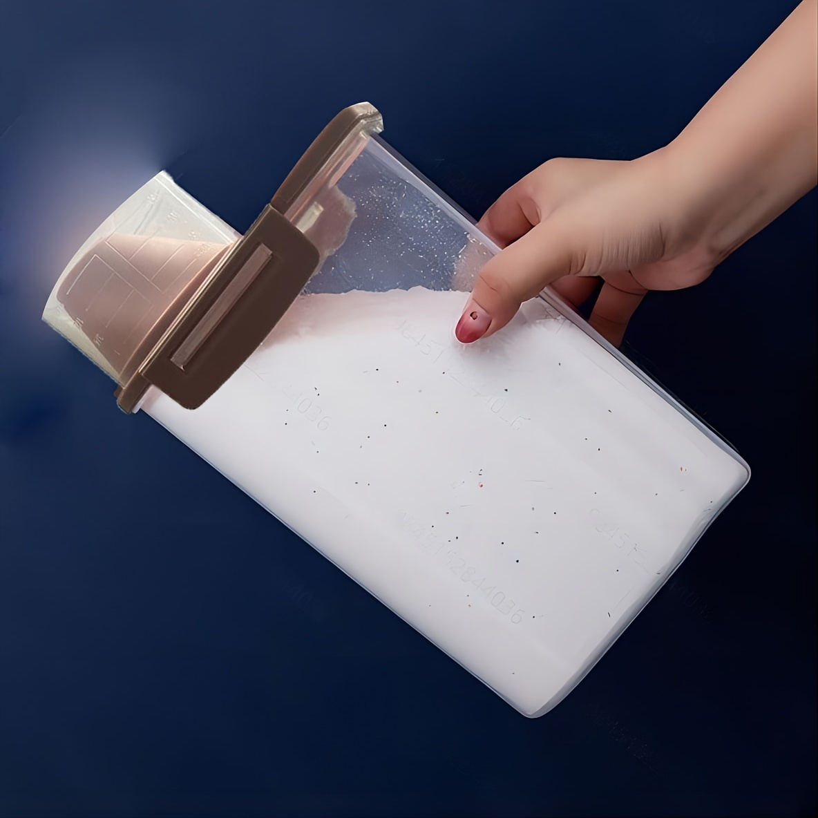 Détergent à lessive étanche contenant en poudre boîte de stockage en poudre  lavage clair