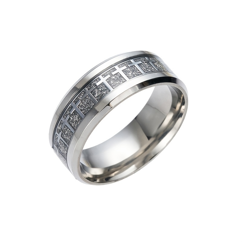 Men's Funky Titanium Stainless Steel Cross Ring