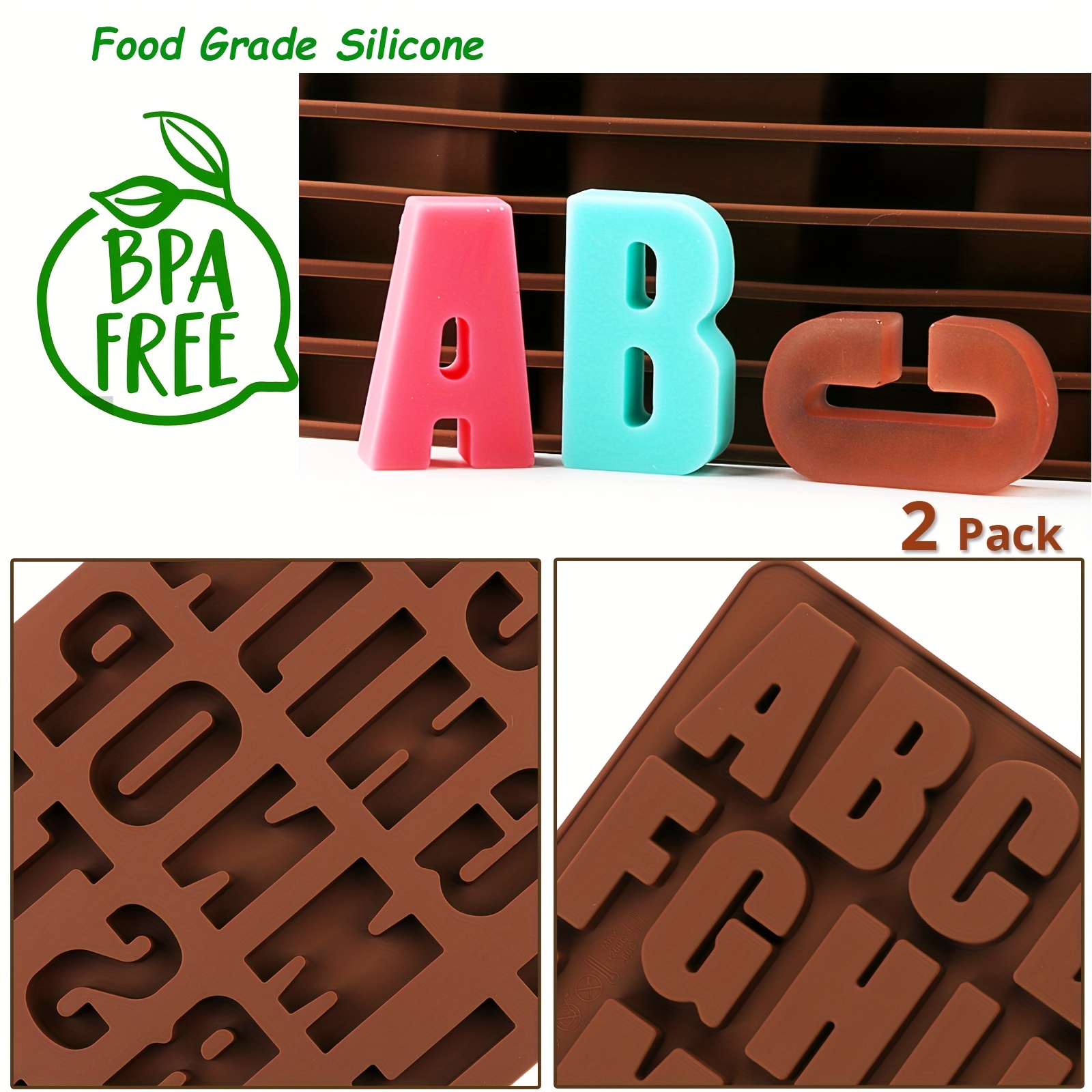 Non stick Silicone Letter And Number Chocolate Molds For - Temu