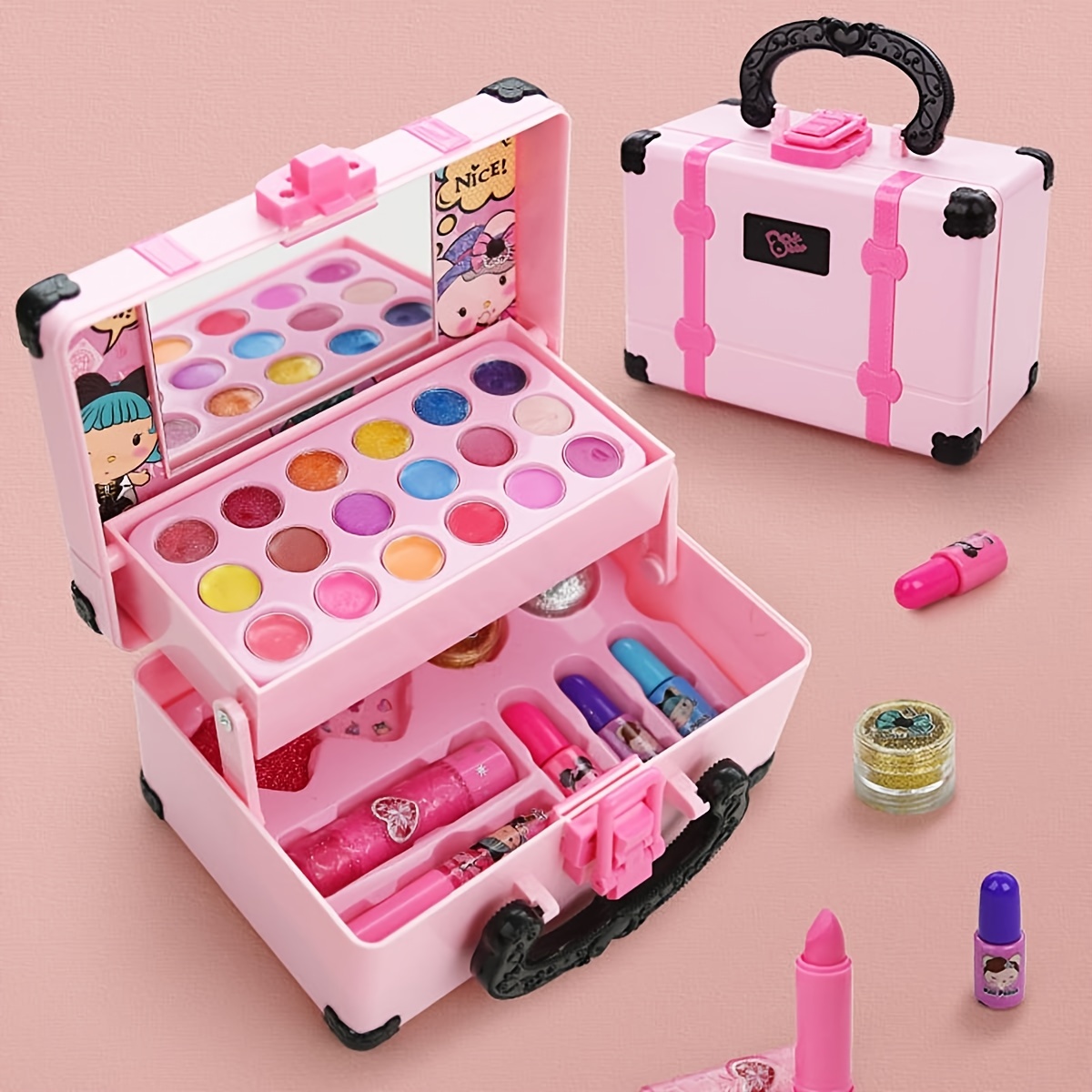 Kids Real Makeup Kit for Little Girls:with Blue Dream Bag - Real, Non  Toxic, Washable Make Up Dress Up Toy - Gift for Toddler Young Children  Pretend