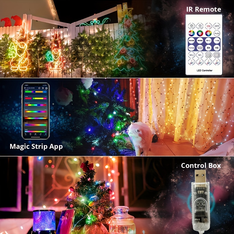 Smart DIY Christmas Tree LED String Lights APP Control Music Sync