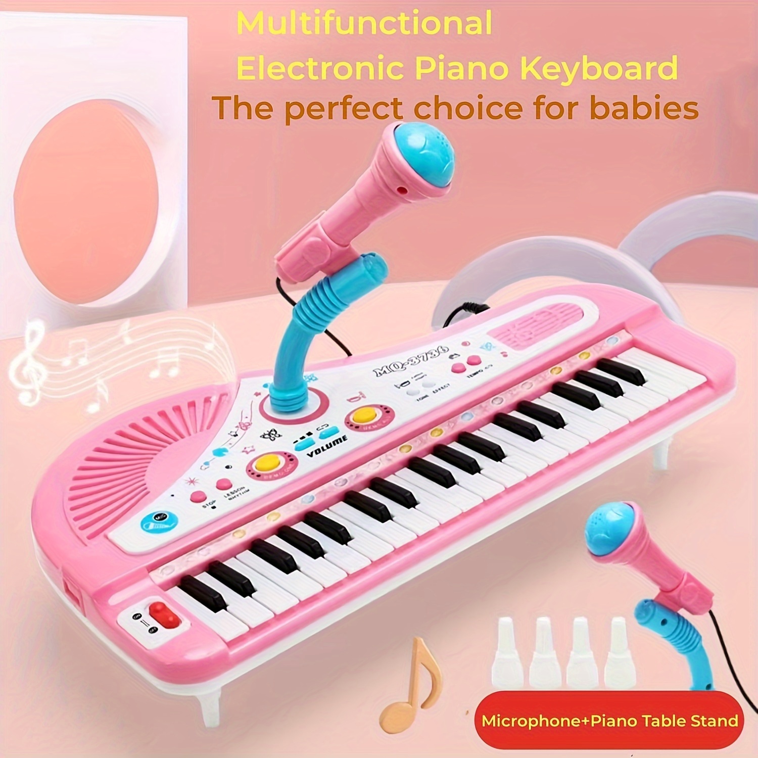 Piano Infantil Eléctrico de Juguete 22 Teclas 21 Sonidos Demo - Rosa