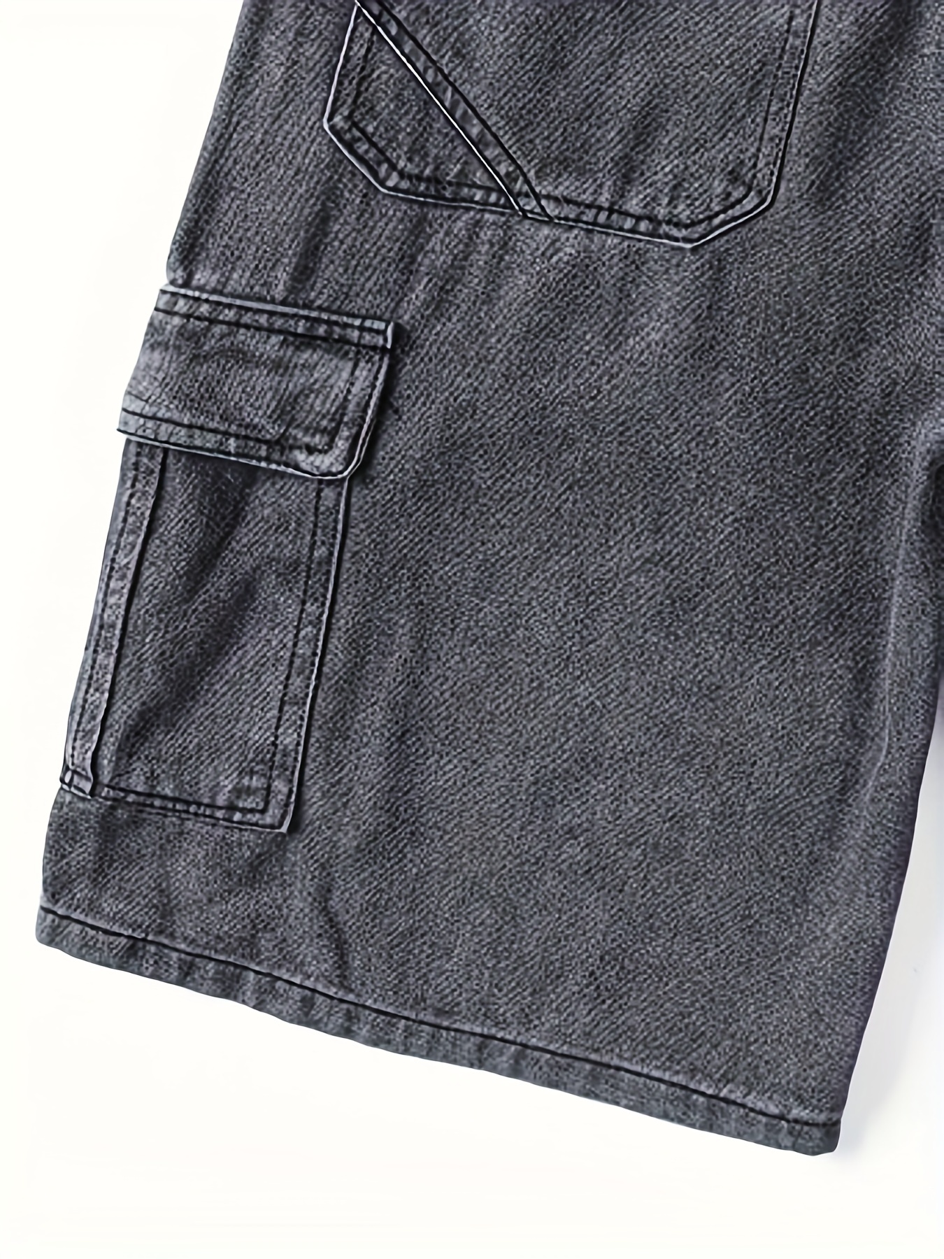 Classic Design Big Pockets Denim Shorts Men's Casual Street - Temu