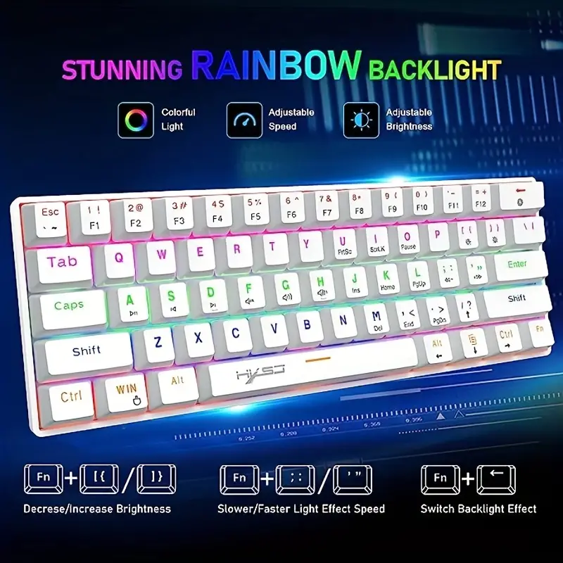 teclado gamer mecanico exclusivamente para juegos mini teclados multi color  LED