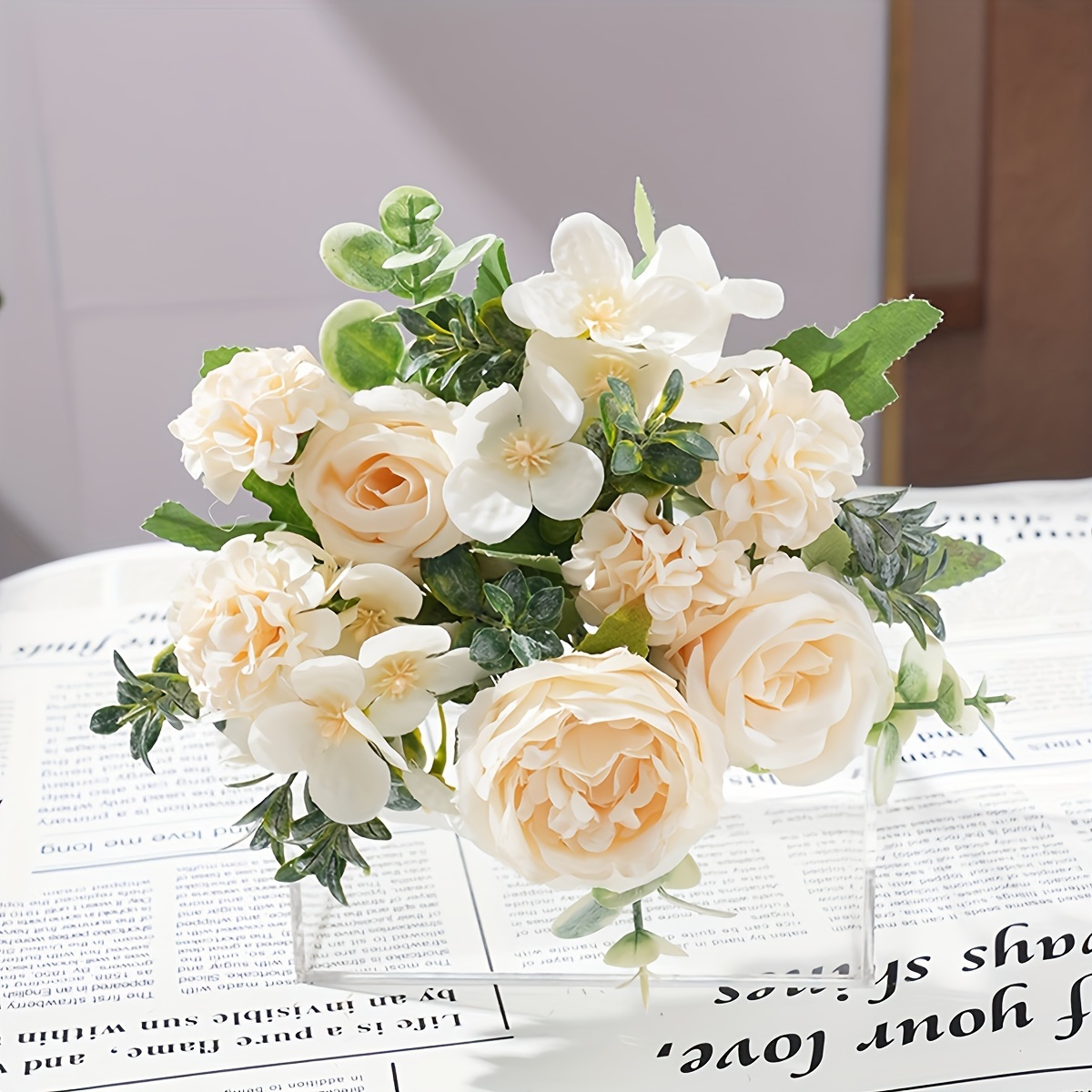 1/3 Pezzi Simulazione Semplice Bouquet Rose, Fiori Sposa, Fiori Finti In  Plastica Feste Compleanno, Decorazioni Vasi In Soggiorno, Camera Letto,  Decorazioni Finestre Giardino, Decorazioni Stanze Estetiche, Decorazioni  Casa In Primavera, Regalo San