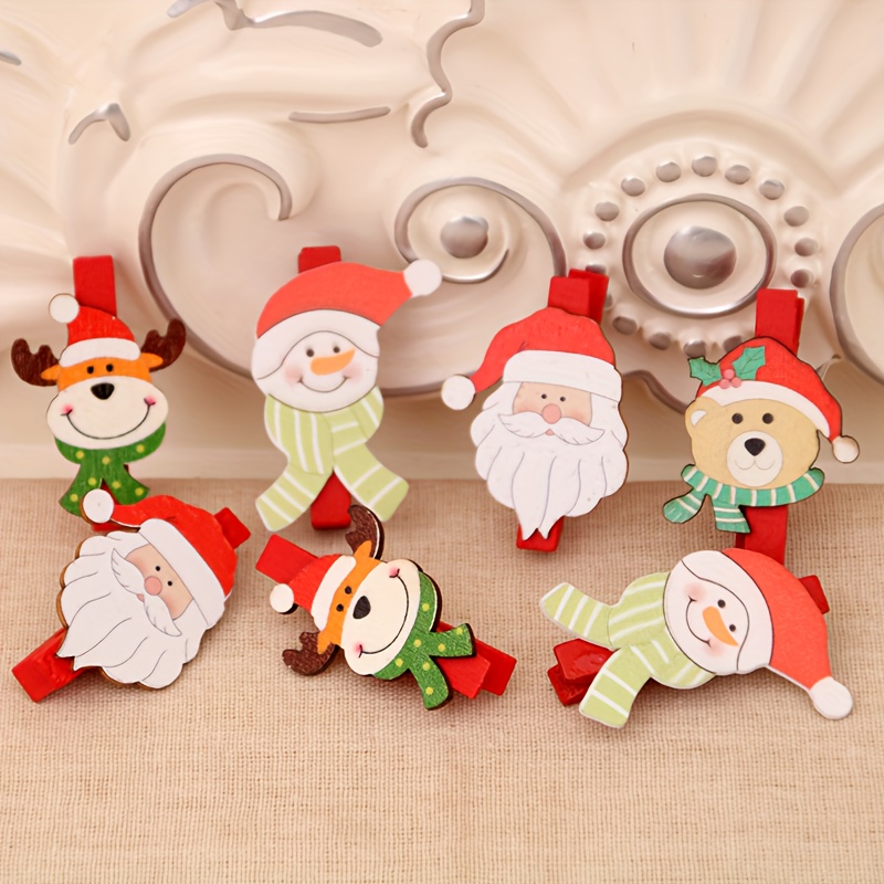 Set of 140 Mini Clothes Pins: Christmas-themed Wooden Clothespins with Mini  Snow