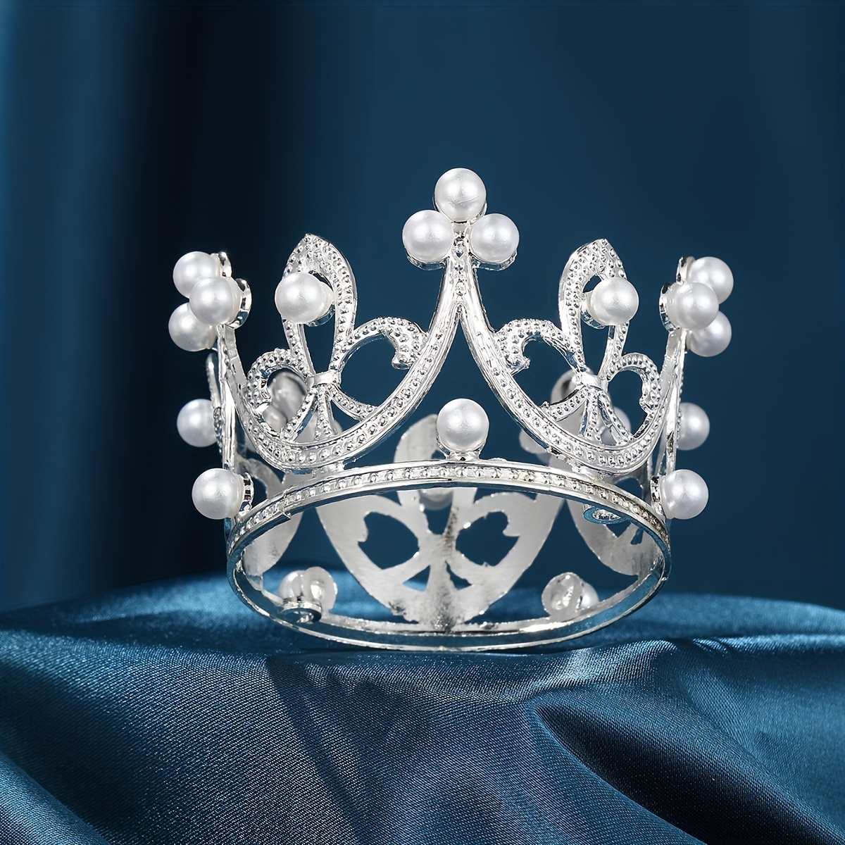 Black Pearl Cake Decoration Crown Hair Crown Accessories - Temu