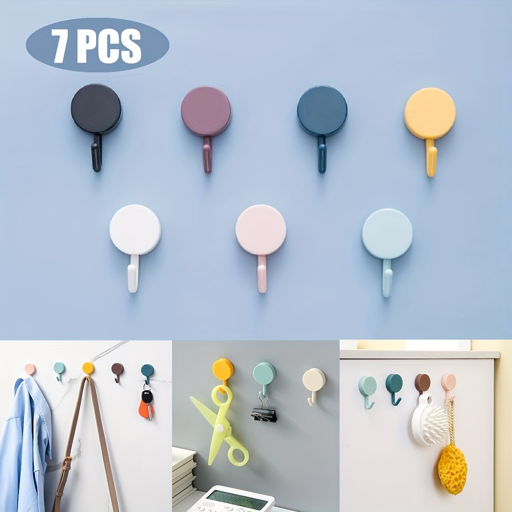 7pcs Adhesive Coat Hooks, Adhesive No Punch Wall Stickers, Practical Wall  Hooks for Hanging Keys, Bags, Hats, Towels, Bags Room Decorations