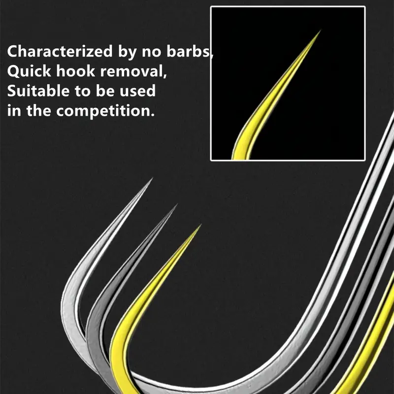 50pcs High Quality Barbed Worm Hooks - 0.1#-5# Single Fishing Hook for Carp  Fishing Gear - Black Carbon Steel Offset Flat Hook