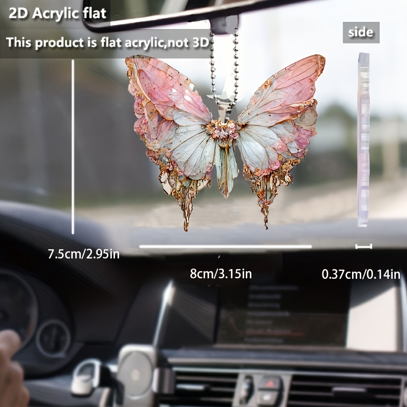 

2d Flat Acrylic Pink Butterfly Adds A Sense Of Agility To Your Car