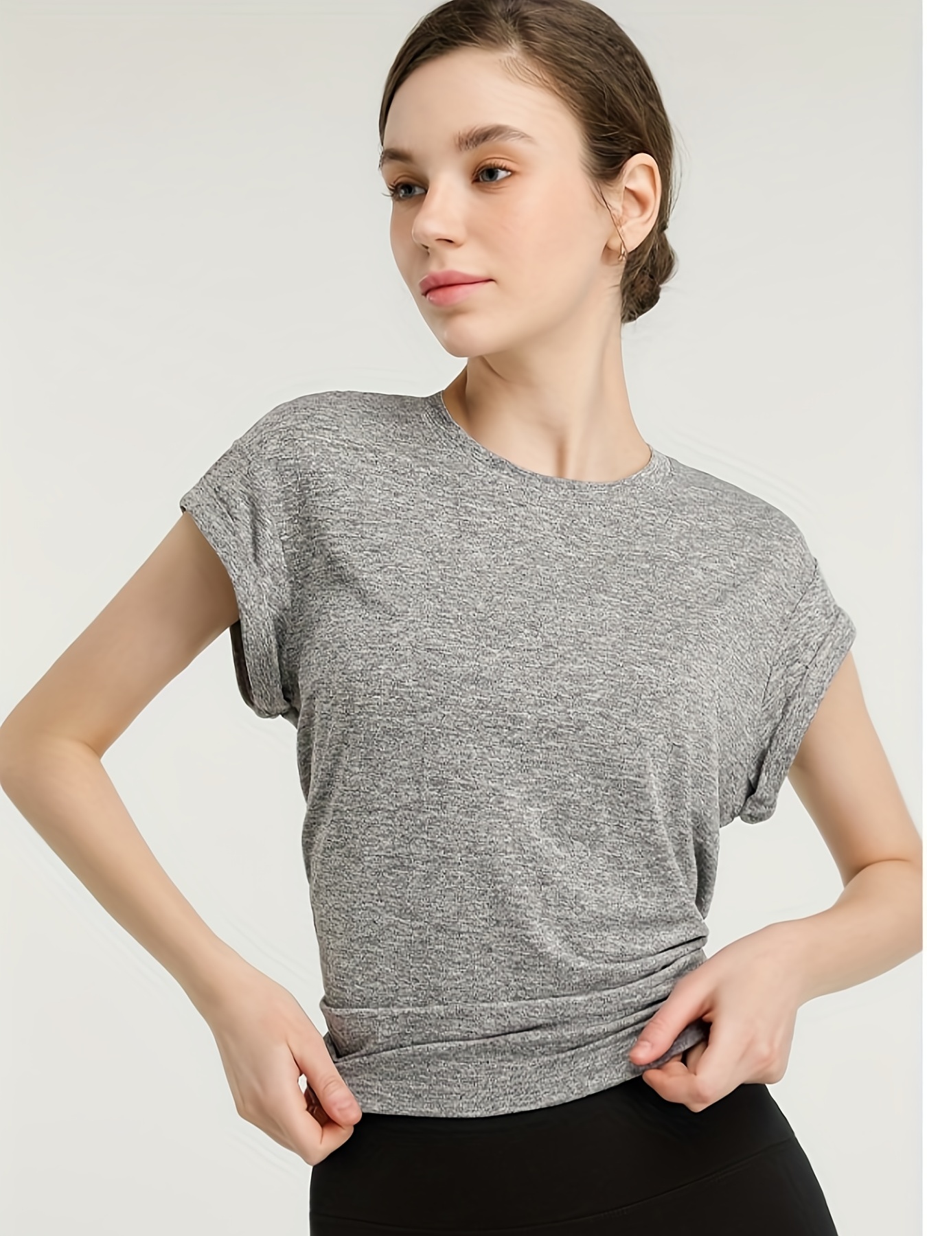 Women's Long Sleeve Open Back Workout Shirts Loose Backless - Temu