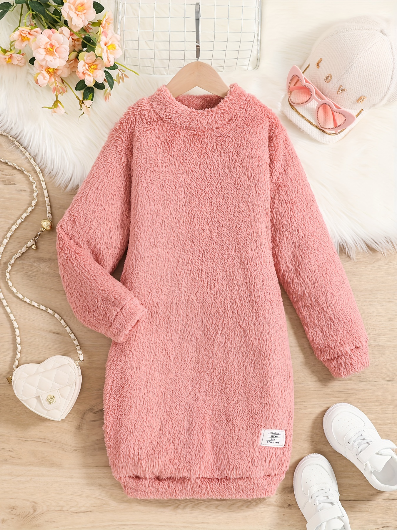 Pink plush outlet dress