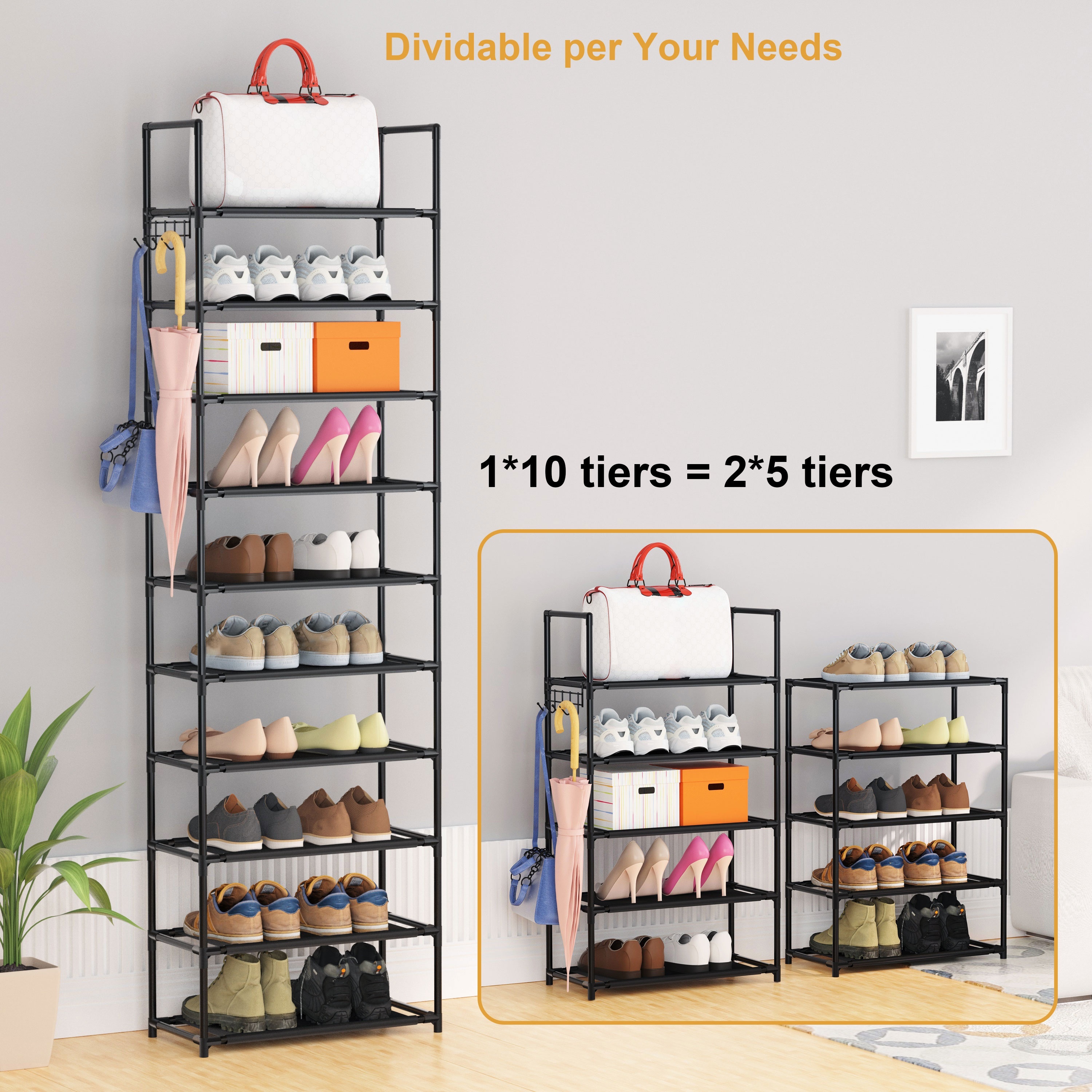 Cabinet Stand for Heels Boots Slippers Cabinet Narrow Standing Stackable  Space Saver Shoe Rack Black - AliExpress