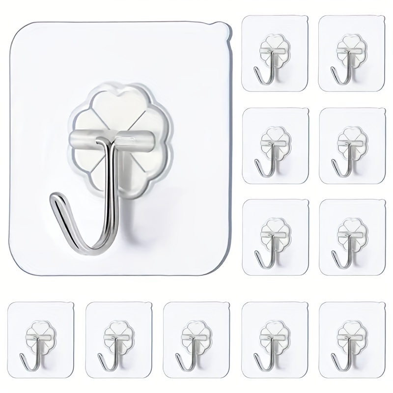 10pcs Wall Hooks For Hanging Screw Free Sticker For Mount - Temu