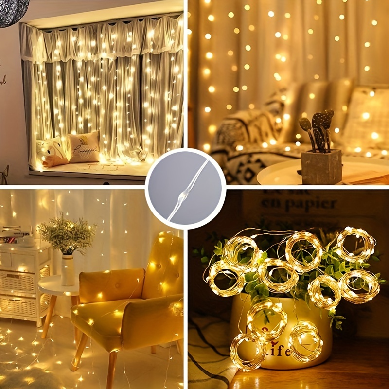 Christmas Hanging Ornaments Wooden Luminous String ​Light Indoor Christmas  Lights for Windows Garlands Decorations