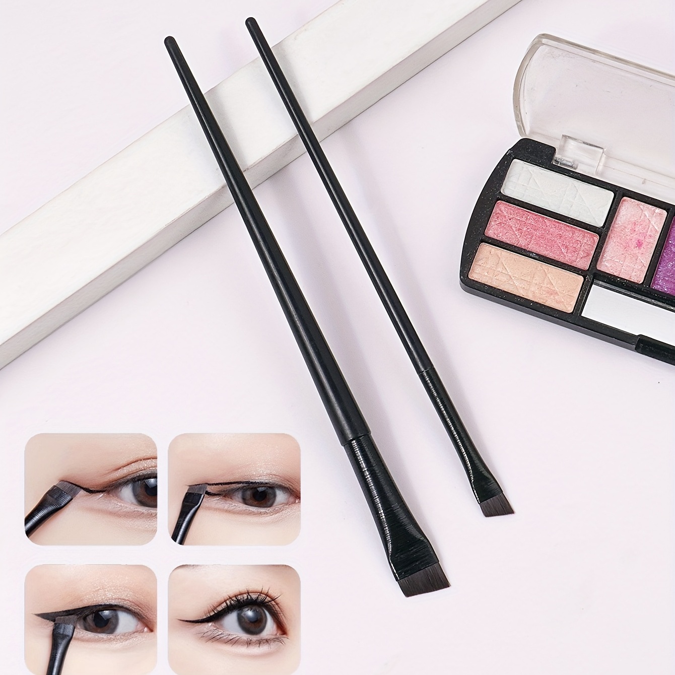 Ultra thin Angled Eyeliner Brush Set Precision Eye Liner - Temu