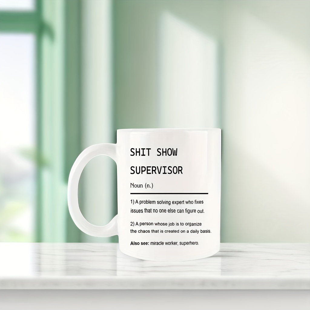 11oz Unique Letter Printed Coffee Mug Porcelain Cup Home Office