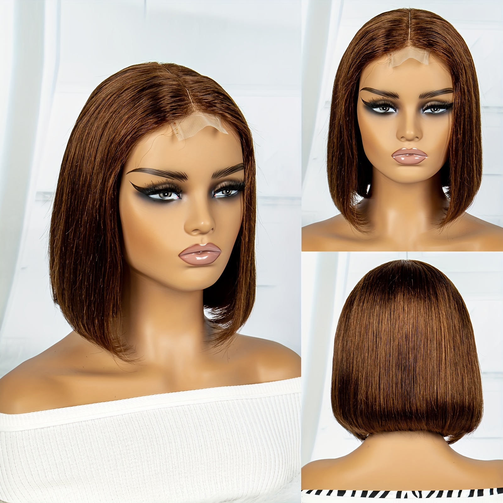  GUSYBG pre plucked wigs long brown wig short natural