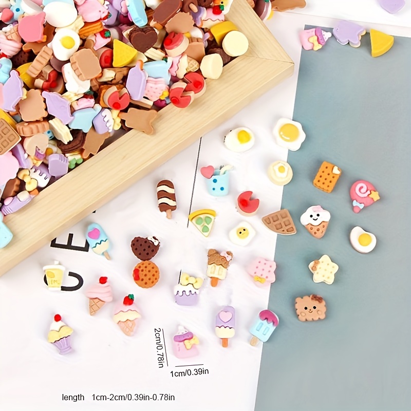 100pcs DIY crafts Fruit series mixed resin accessories diy handmade jewelry  accessories Phone case decoration sticker baby hairpin accessories- mix  styles in 100pcs