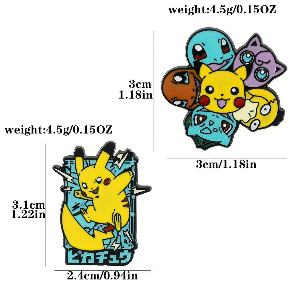 Funny Enamel Pins Gothic Pikachu Squirtle Alloy Brooches - Temu