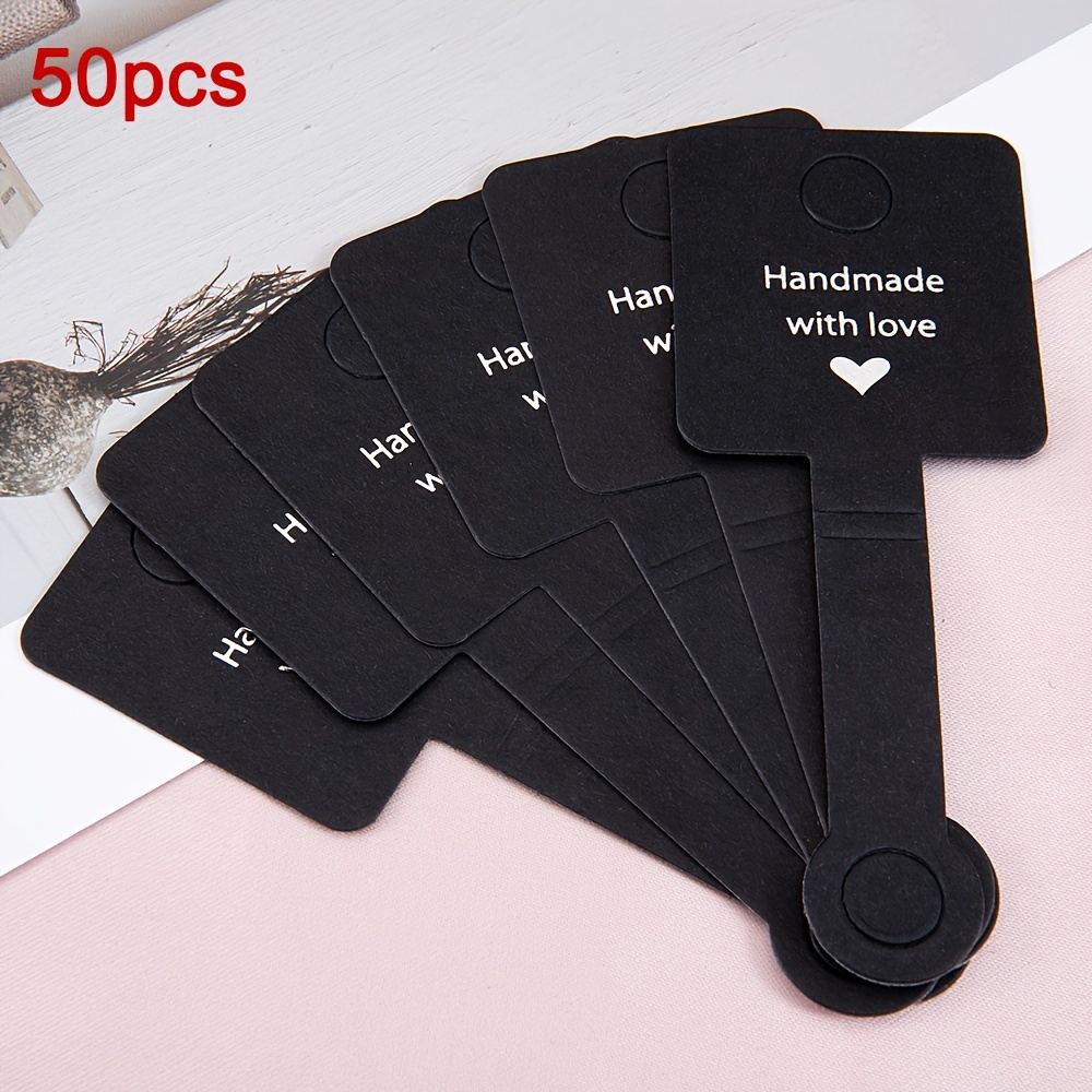 Jewelry Display Cards 100 PCS Necklace Display Cards With Adhesive Selling  Fold Over Hang Tags Cards