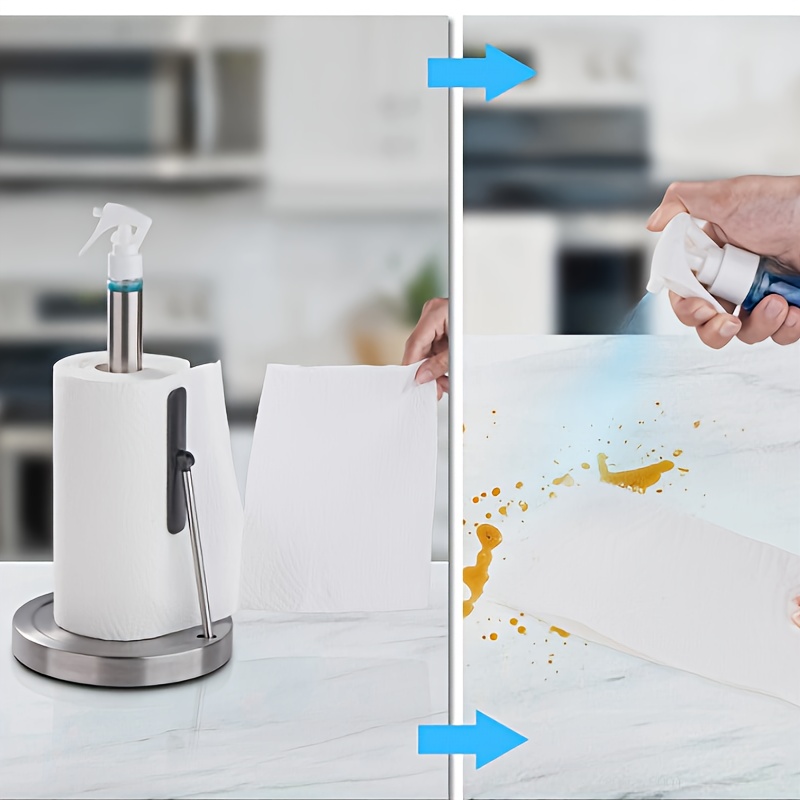 2 In 1 Paper Towel Holder With Spray Bottle, Countertop Paper