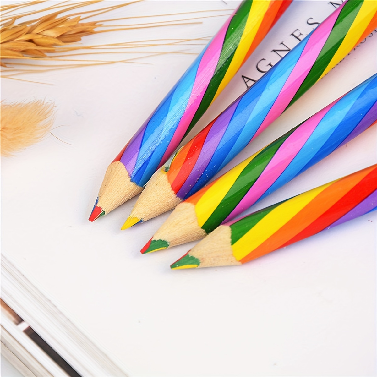 4pcs Pack Rainbow Crayon Pencils, 4 Color Drawing Pencil, Color Pencils,  Painting Supplies, Gift, Rainbow Pencil, Kids Gift 