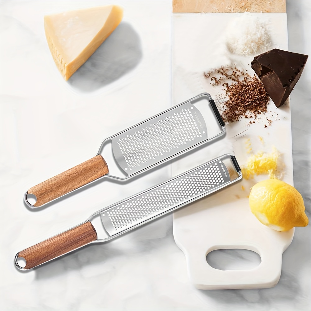 Ralladores profesionales de queso para cocina de acero inoxidable, rallador  de metal con mango para queso, chocolate, especias, utensilios de cocina y