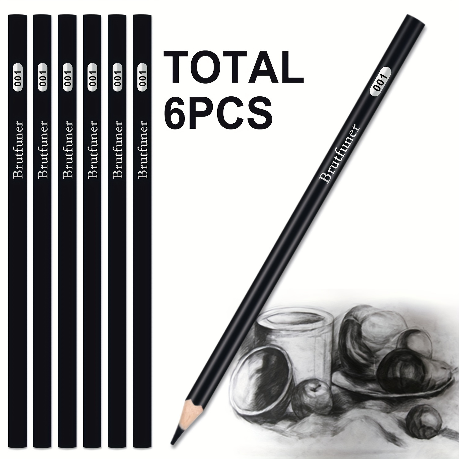 White Charcoal Pencils Drawing Sketch Highlight White - Temu