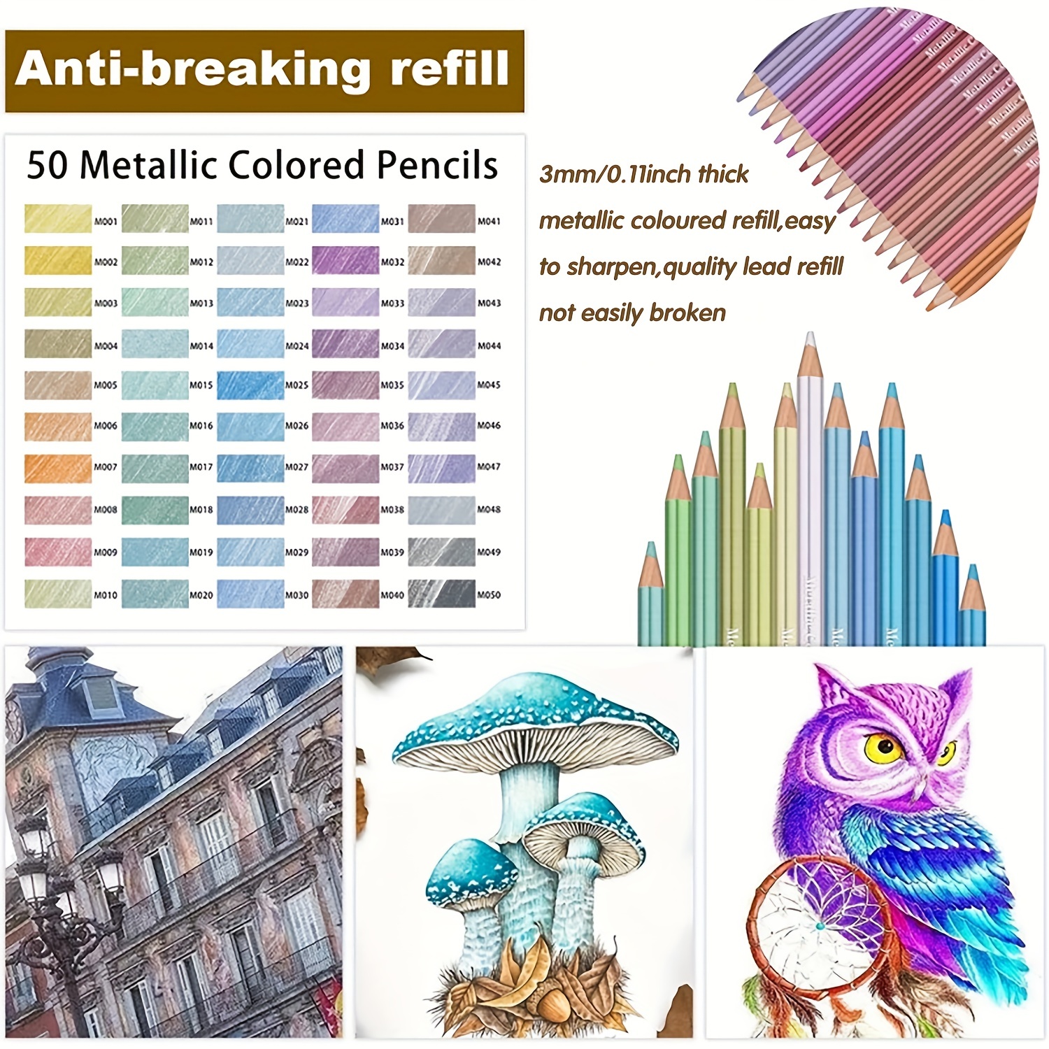Metallic 50 Professional Colored Pencils Pre sharpened - Temu